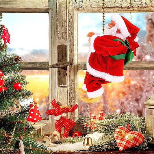 Electric Climbing Santa Claus  Christmas Decoration with Music and Light- Chain