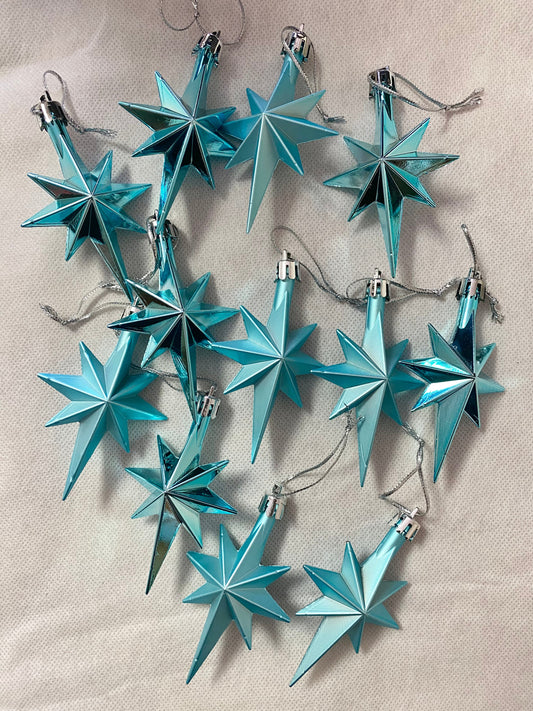 Blue Star - Shaped Christmas Tree Ornaments -  12PCS