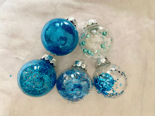 Blue Christmas Baubles Set Ornaments - 30PCS