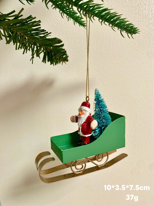 Santa - in - Sleigh Christmas Ornament