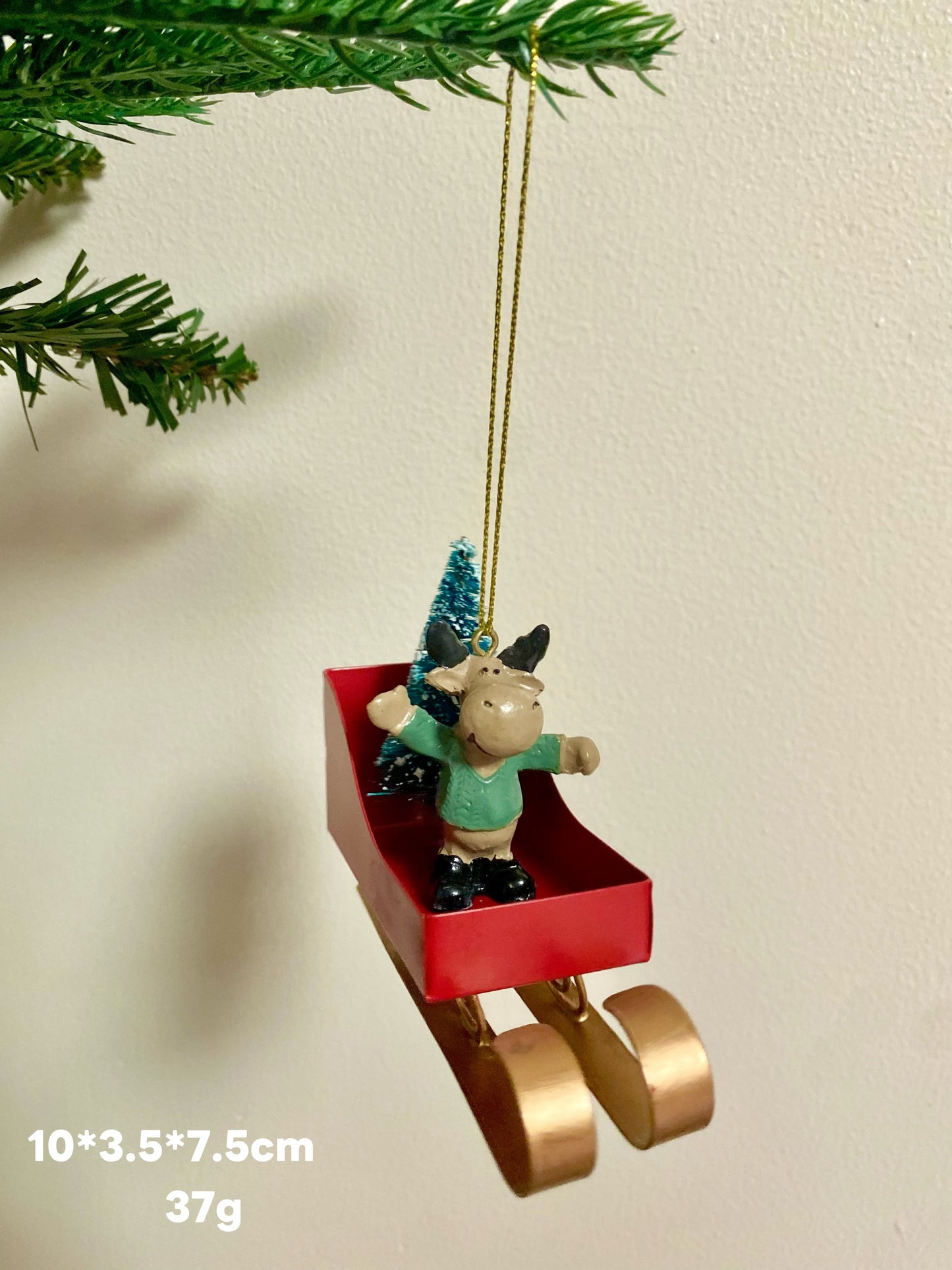 Reindeer - in - Sleigh Christmas Ornament