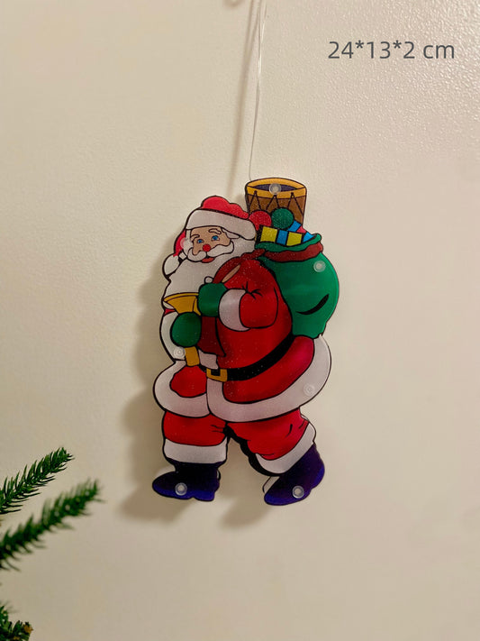 Santa Claus Window Hanging Light Decor
