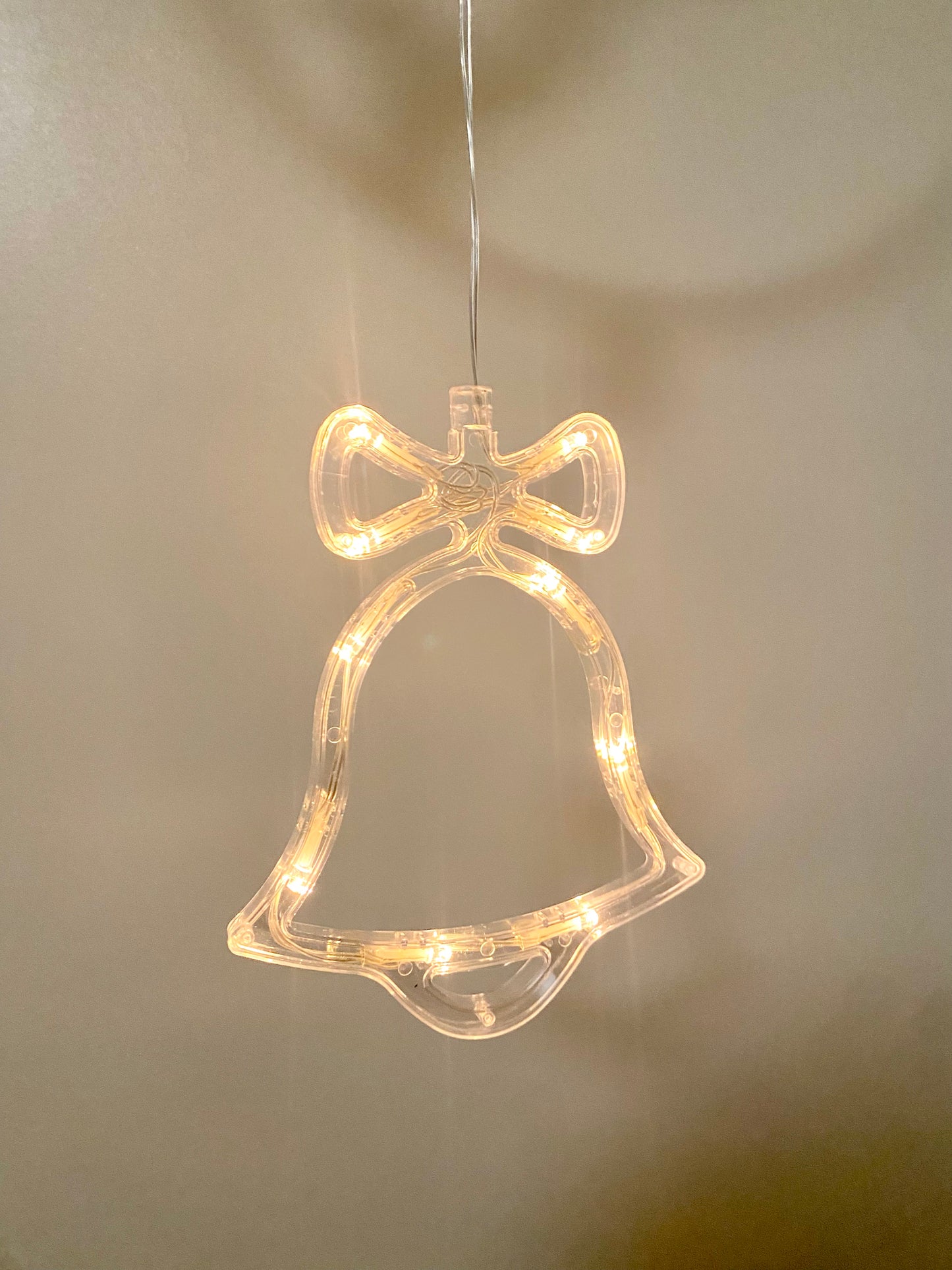 Transparent Christmas Bell Window Hanging Light Decor