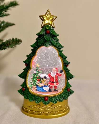 Magical Christmas Tree Snow Globe Music Box (Dreamy Lights & Auto-Snow) USB/Battery