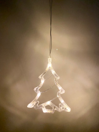 Transparent Christmas Tree Window Hanging Light Decor