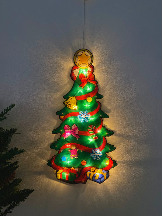 Christmas Tree Window Hanging Light Decor