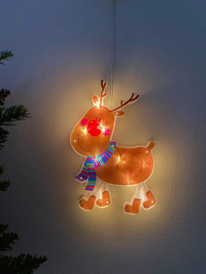 Reindeer Window Hanging Light Decor