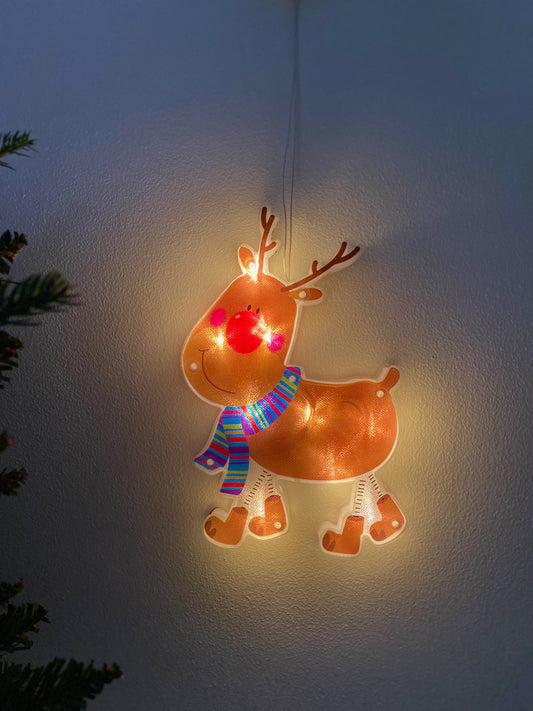 Reindeer Window Hanging Light Decor