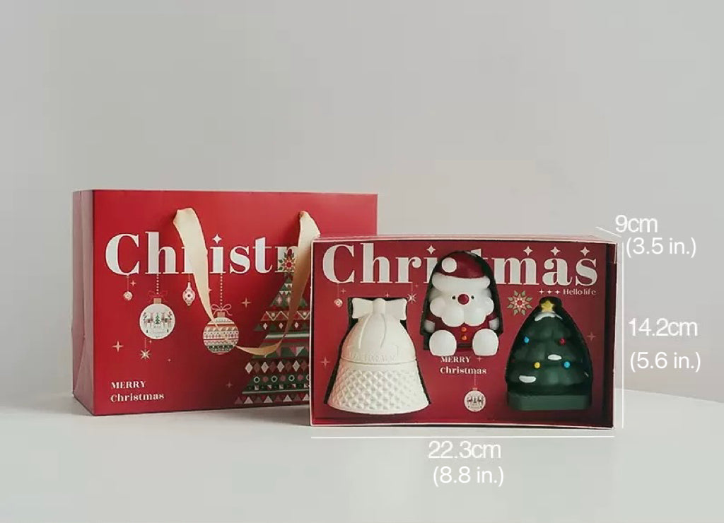 Handmade Christmas Scented Candle set (Gift, 3pcs)