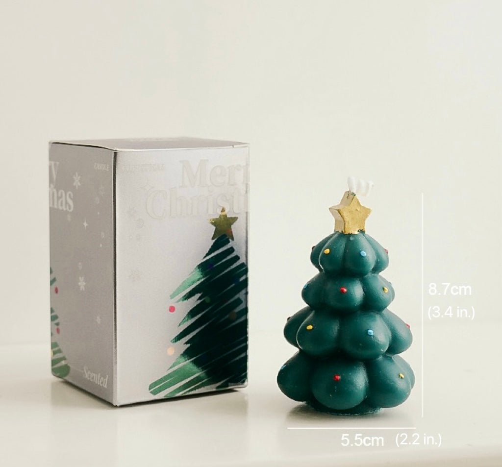 Handmade Christmas Tree Soy blend Scented Candle — Green
