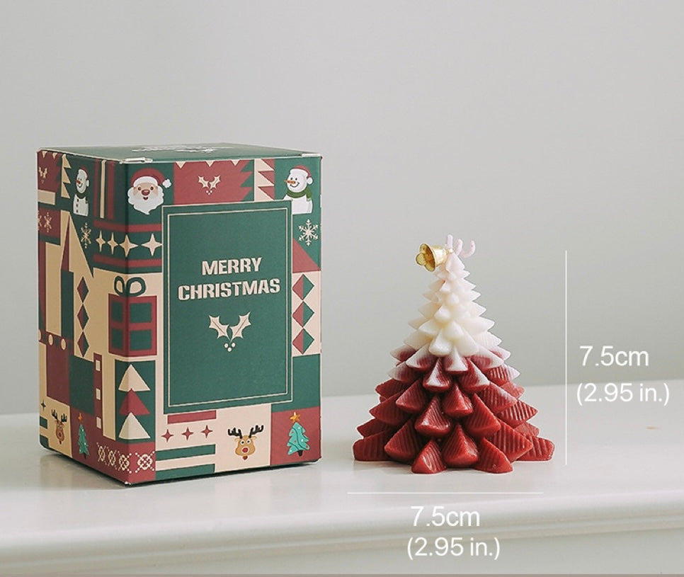Handmade Soy Blend Scented Candle（Christmas Tree-Red）