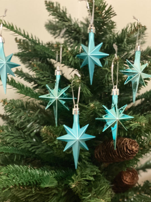 Blue Star - Shaped Christmas Tree Ornaments -  12PCS