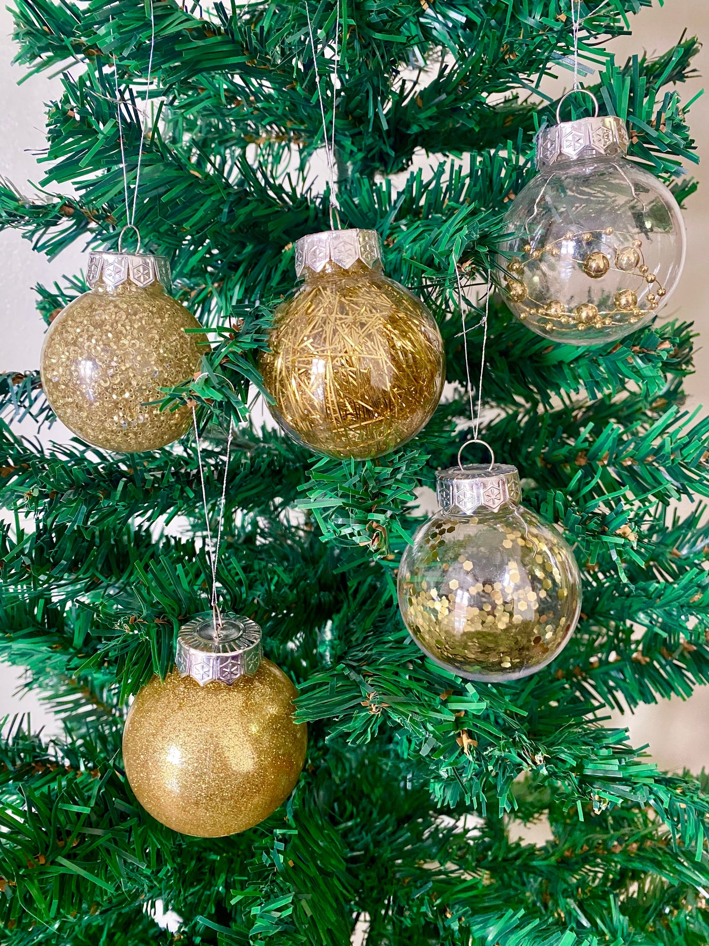 Golden Christmas Baubles Set  Ornaments - 30PCS