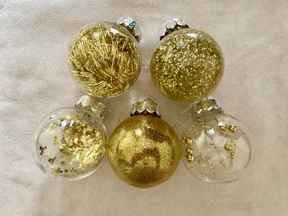 Golden Christmas Baubles Set  Ornaments - 30PCS
