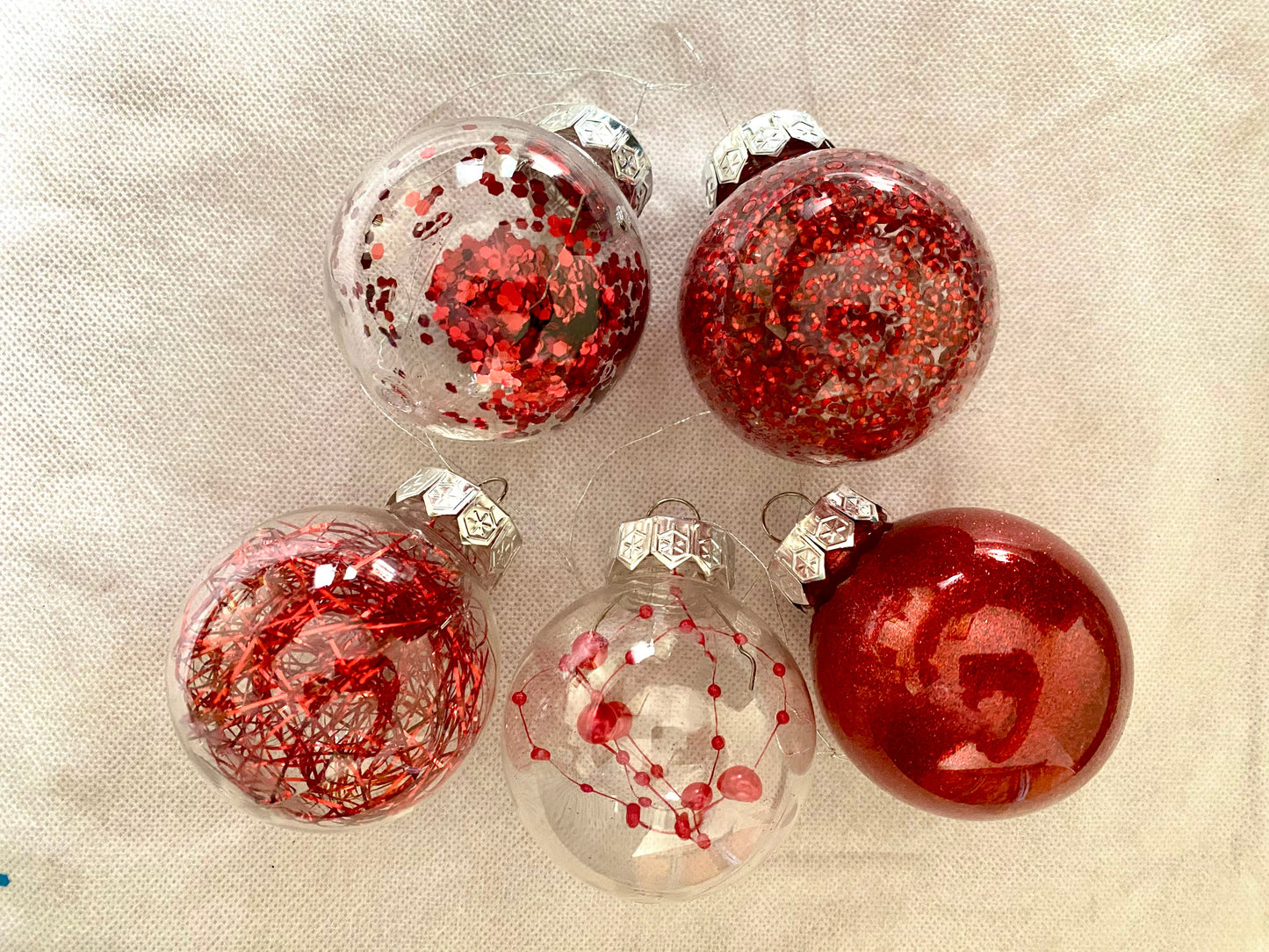 Red Christmas Bauble Set Ornaments —30PCS