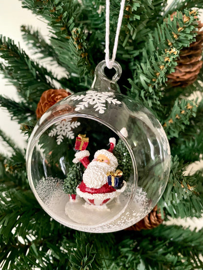 Santa Claus Snow Globe Christmas Ornament — Glass