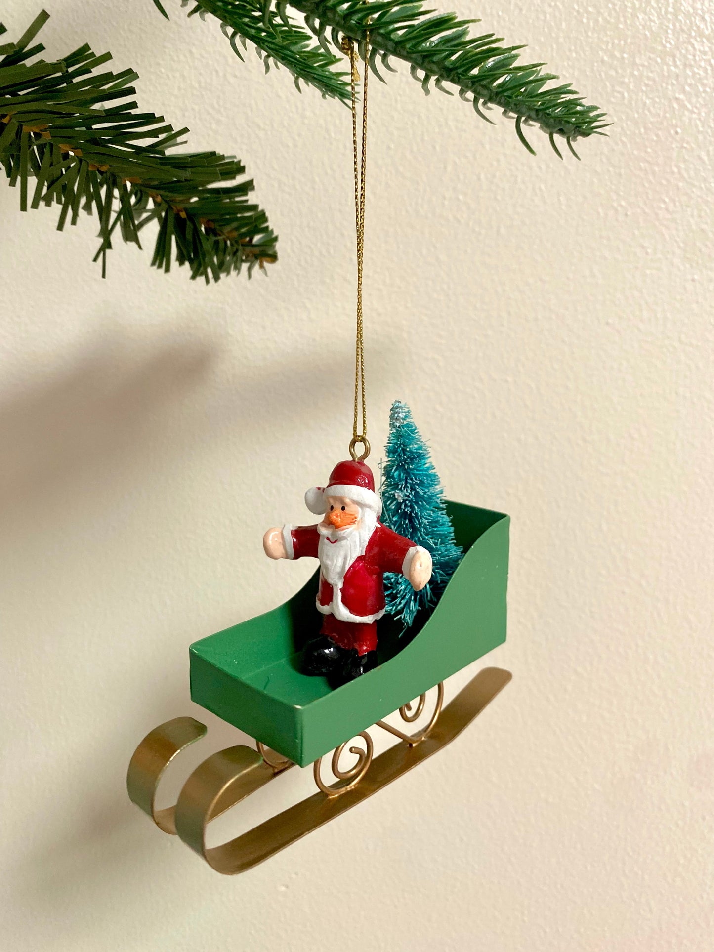 Santa - in - Sleigh Christmas Ornament