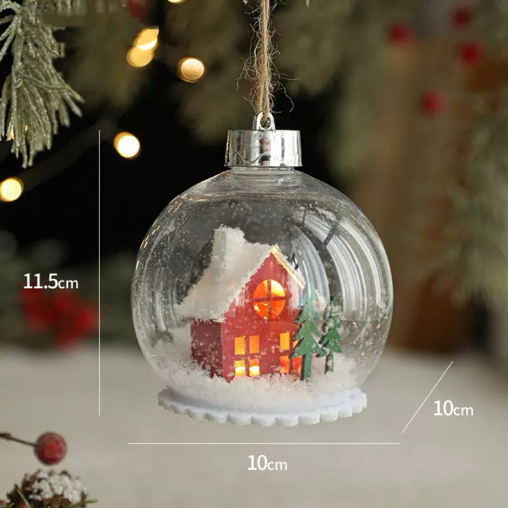 Lighted Snow Globe Christmas Ornament — Plastic