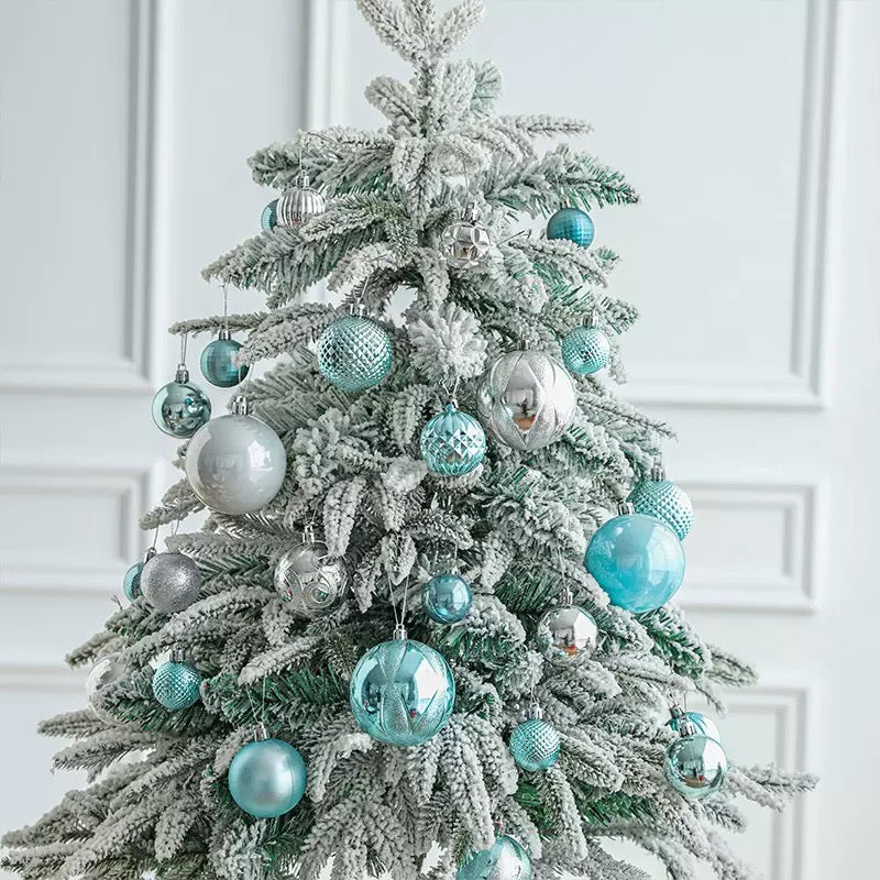 Blue & Silver Christmas Bauble Set Ornaments - 34PCS
