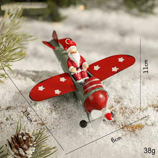 Santa - on - Airplane Christmas Ornament