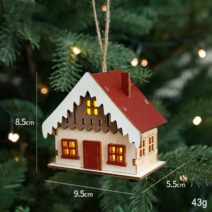 Light - up Wooden House Christmas Ornament