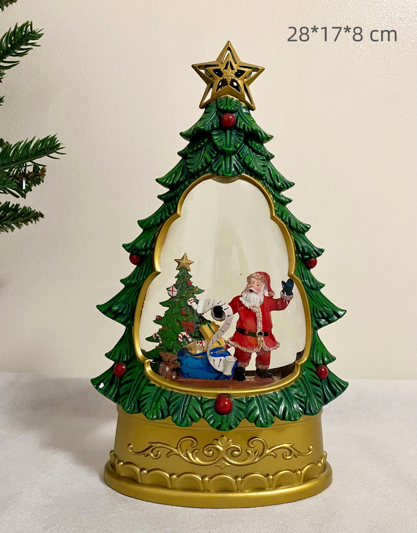 Magical Christmas Tree Snow Globe Music Box (Dreamy Lights & Auto-Snow) USB/Battery