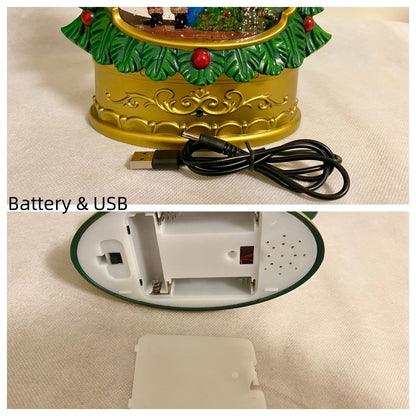 Magical Christmas Tree Snow Globe Music Box (Dreamy Lights & Auto-Snow) USB/Battery