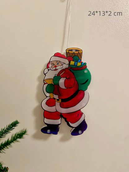 Santa Claus Window Hanging Light Decor