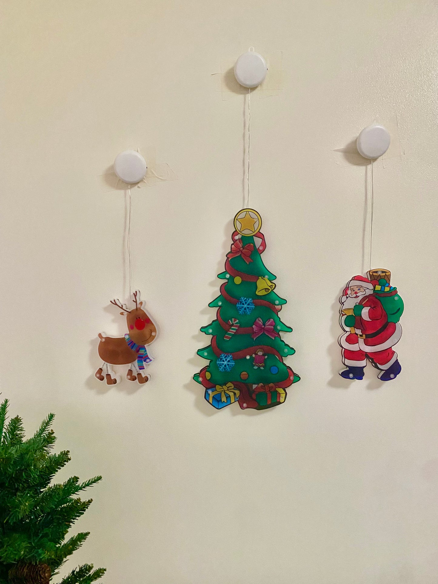 Santa Claus Window Hanging Light Decor