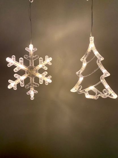 Transparent Christmas Tree Window Hanging Light Decor