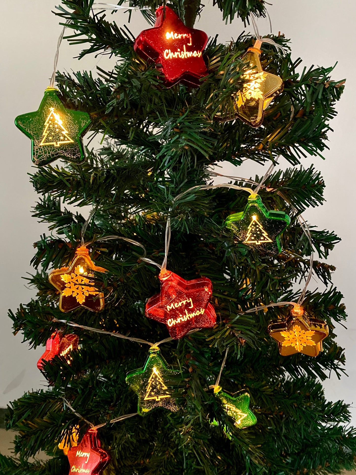 Christmas Star String Lights - 3M Length with 20 Stars - USB