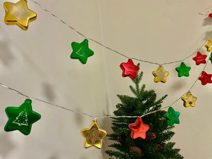 Christmas Star String Lights - 3M Length with 20 Stars - USB
