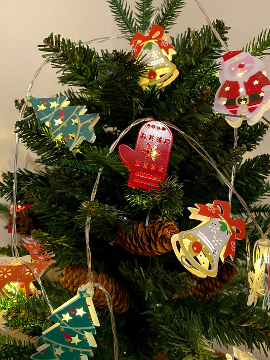 Iron Christmas Character String Lights - 6M Length with 40 Lights