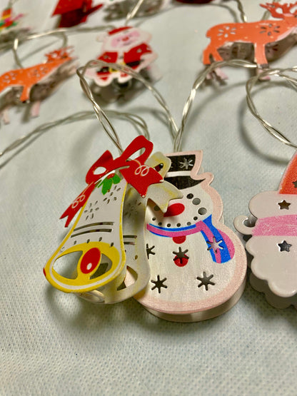 Iron Christmas Character String Lights - 6M Length with 40 Lights