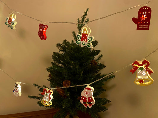 Iron Christmas Character String Lights - 6M Length with 40 Lights