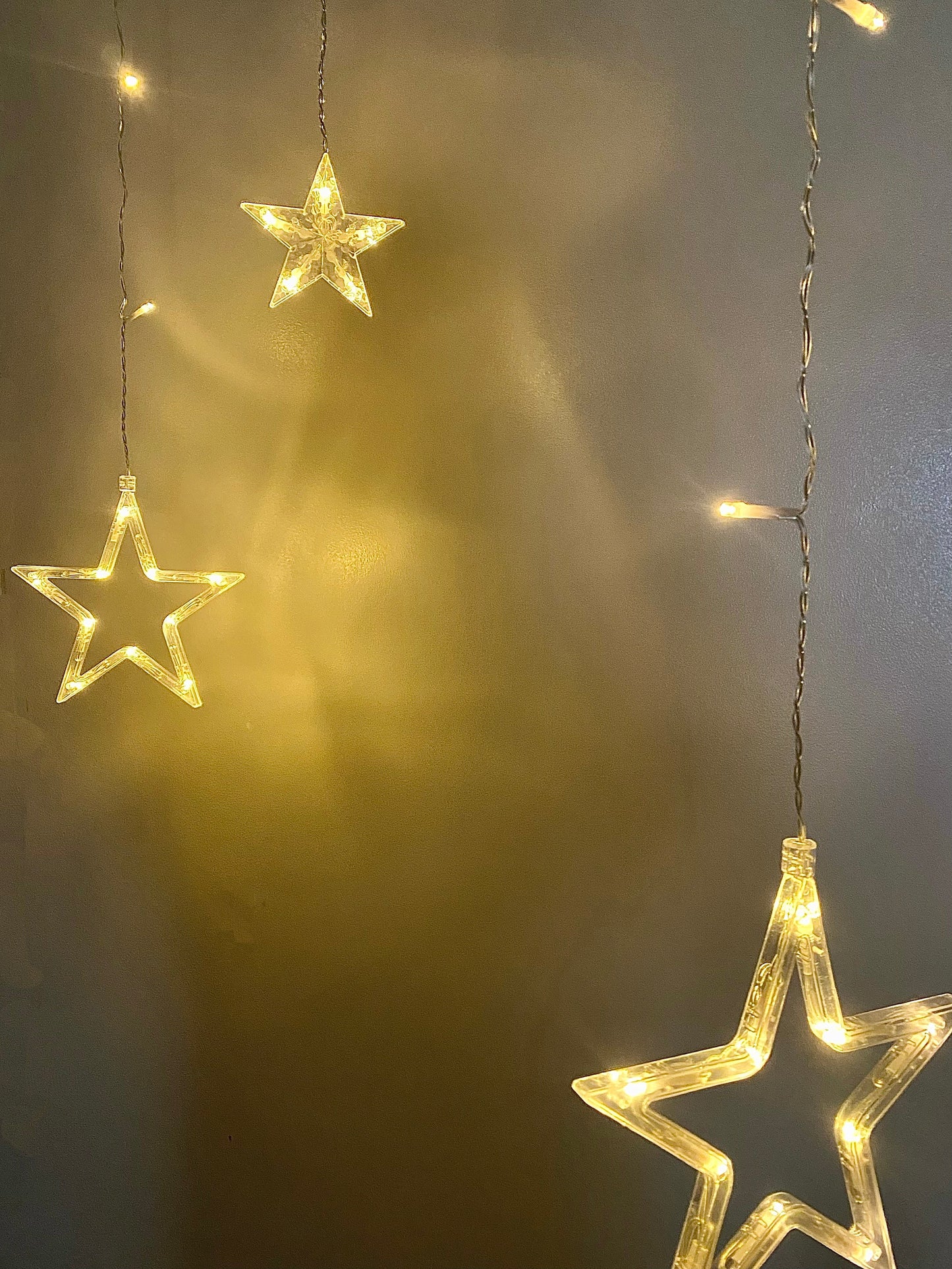 Star Curtain String Lights - 3.5M Length with 138 Lights (12 Star light Decorations) USB /Battery