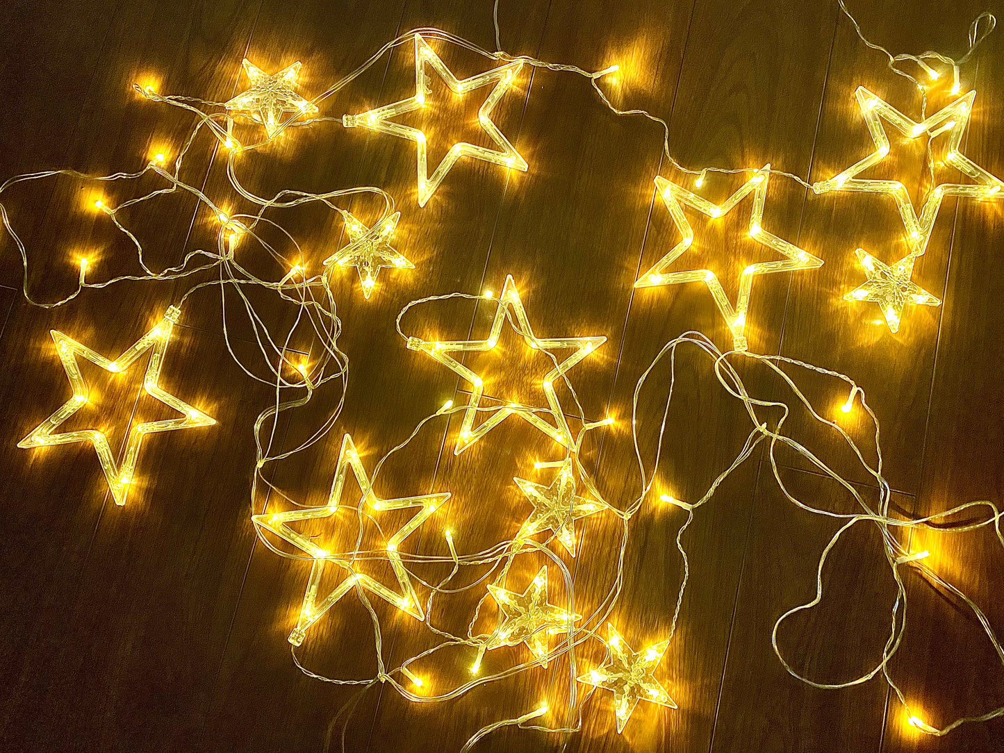 Star Curtain String Lights - 3.5M Length with 138 Lights (12 Star light Decorations) USB /Battery