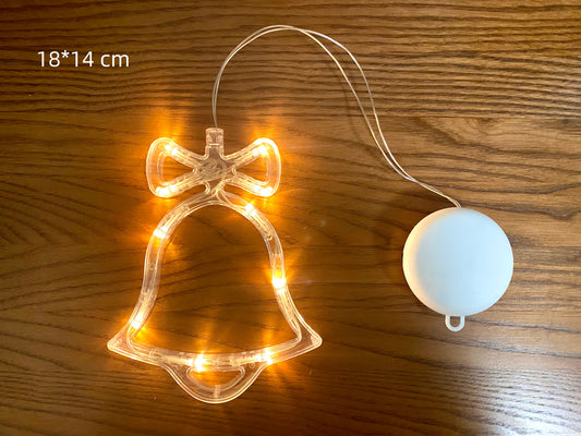 Transparent Christmas Bell Window Hanging Light Decor