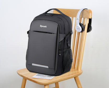 Rovark ProTech Business Laptop Backpack – USB Charging Port, Headphone Cable Port