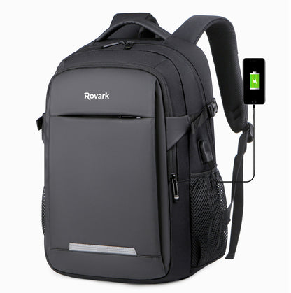 Rovark ProTech Business Laptop Backpack – USB Charging Port, Headphone Cable Port