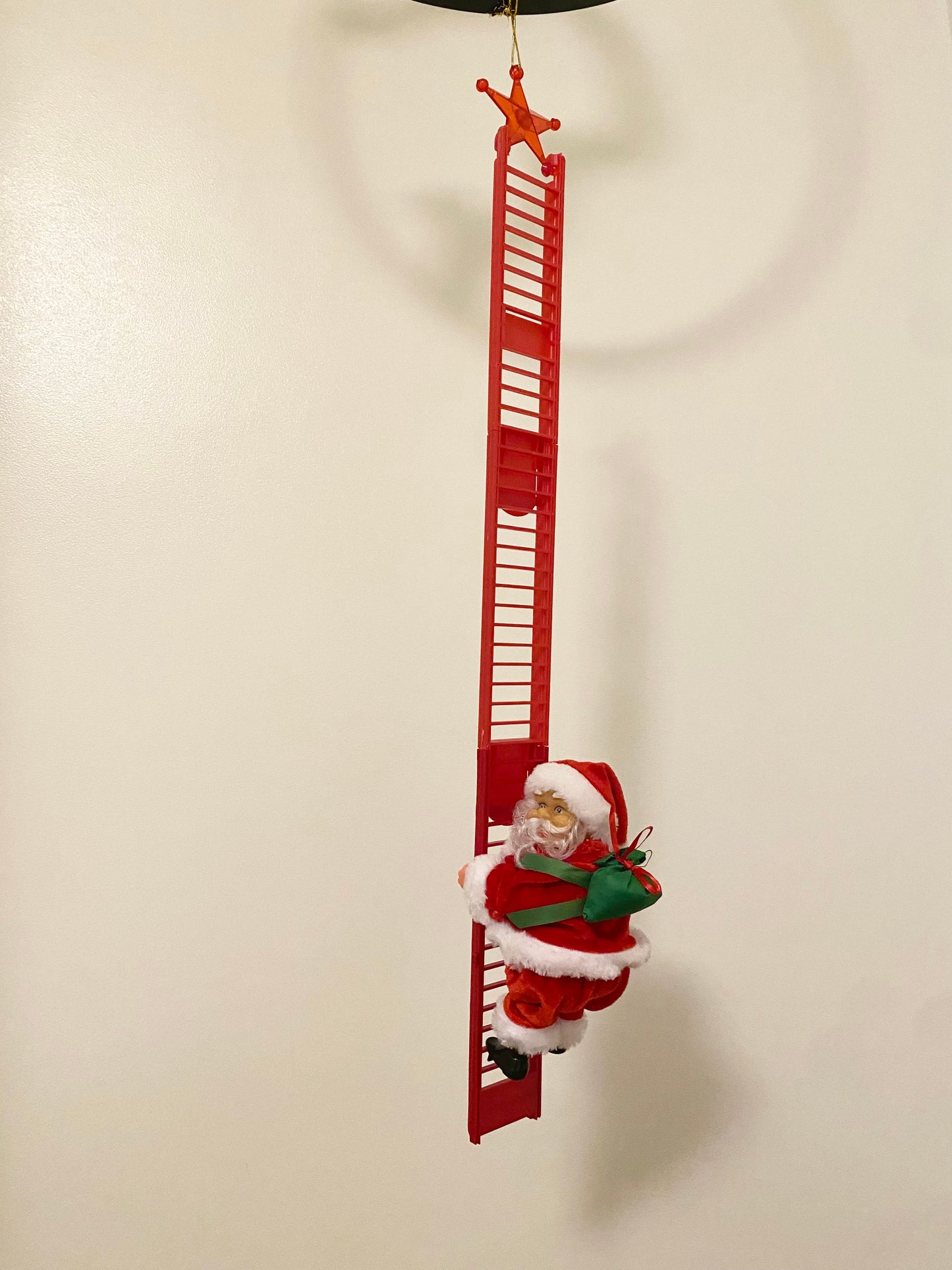 Electric Climbing Santa Claus  Christmas Decoration with Music and Light - Ladder
