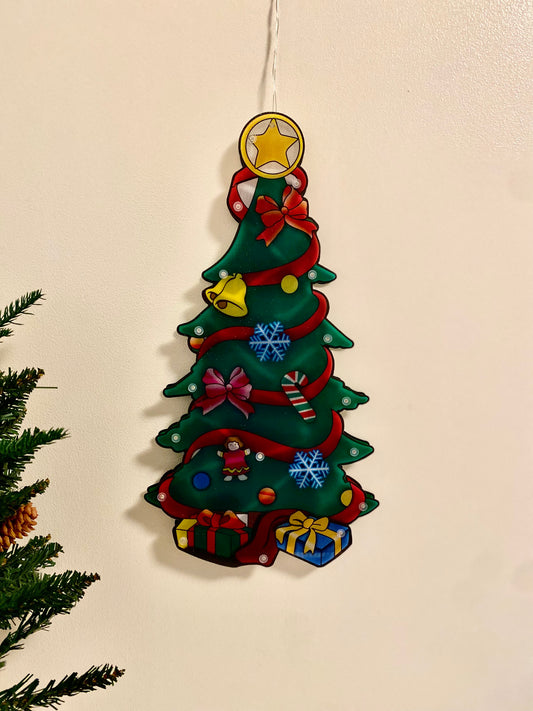 Christmas Tree Window Hanging Light Decor