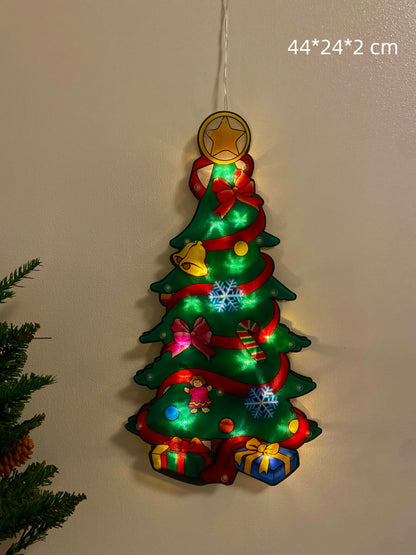 Christmas Tree Window Hanging Light Decor