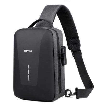 Rovark UrbanSling Bag with Combination lock, USB Charging Port