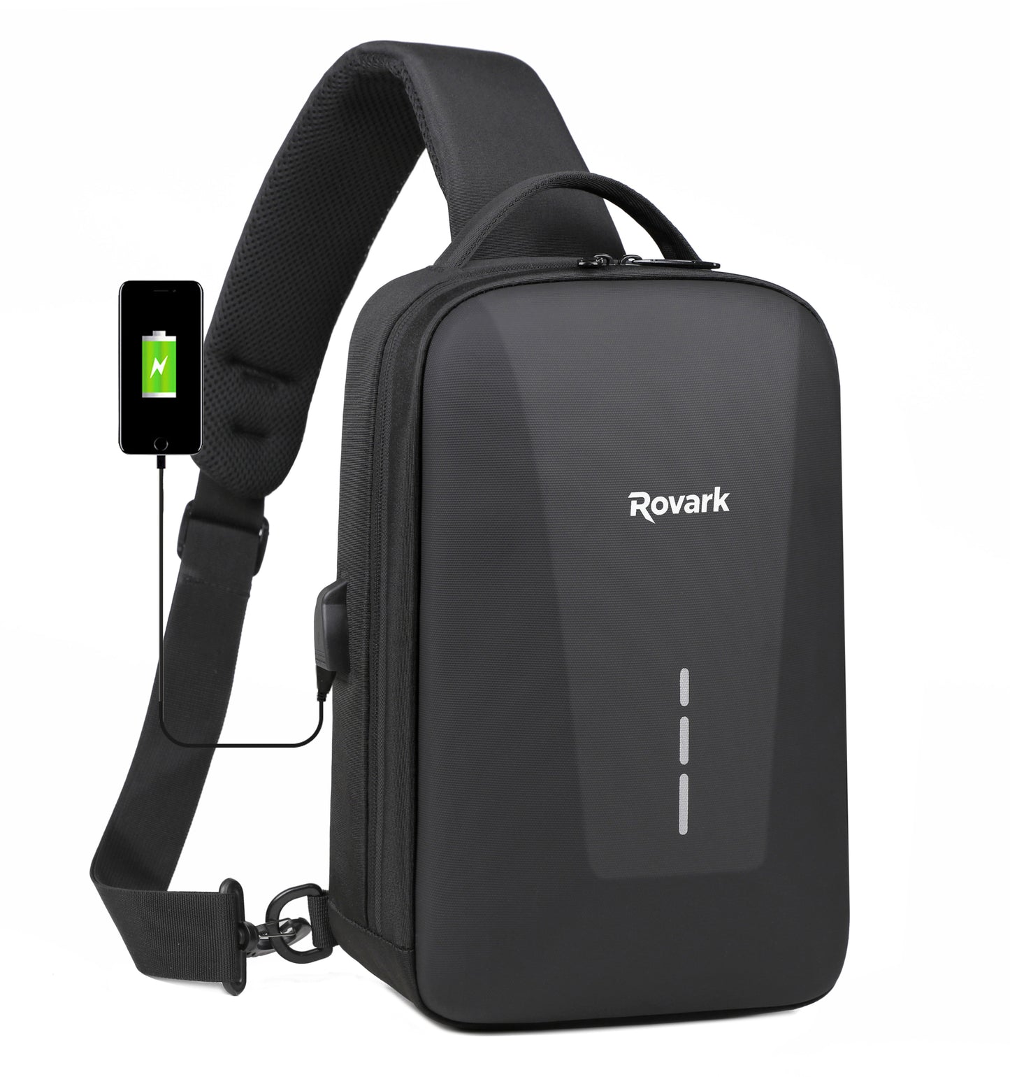Rovark UrbanSling Bag with Combination lock, USB Charging Port