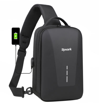Rovark UrbanSling Bag with Combination lock, USB Charging Port
