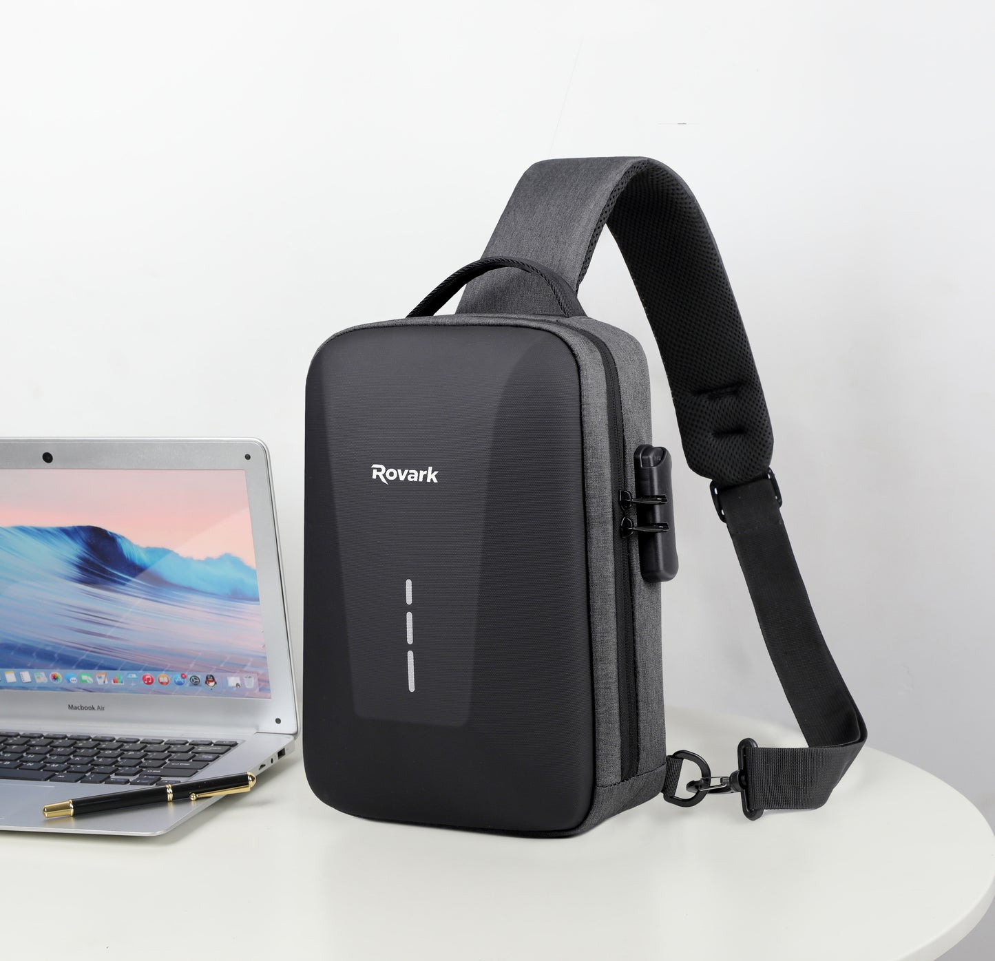 Rovark UrbanSling Bag with Combination lock, USB Charging Port