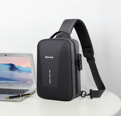 Rovark UrbanSling Bag with Combination lock, USB Charging Port