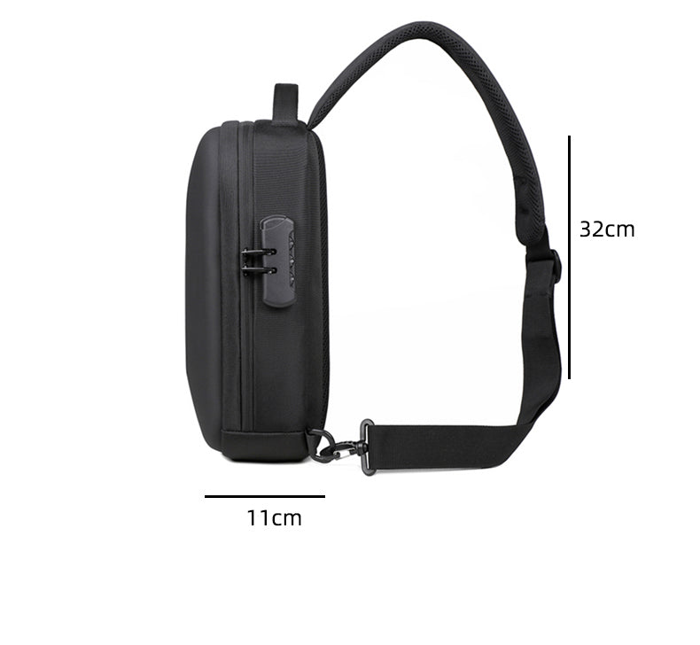 Rovark UrbanSling Bag with Combination lock, USB Charging Port