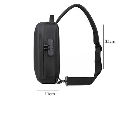 Rovark UrbanSling Bag with Combination lock, USB Charging Port